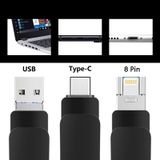  64GB USB 3.0 + 8 pin + USB-C / loại C 3 trong 1 Metal Metal Metal U-Disk (Bạc) 