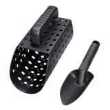  Máy dò kim loại Sand Scoop và xẻng Công cụ đào (Đen) 