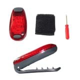  3 chiếc Đêm đi xe đạp ngoài trời Chạy ấm ánh sáng Xe đạp Đèn đuôi, Màu sắc: 5 LED màu xanh 