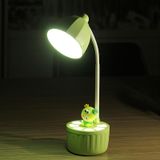  2102 Đèn LED bảo vệ mắt Đèn bàn, phong cách: với búp bê (màu xanh lá cây) 