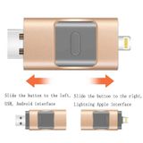  256GB loại-C + 8 pin + USB 3.0 3 trong 1 Ổ đĩa flash USB kim loại OTG (Bạc) 