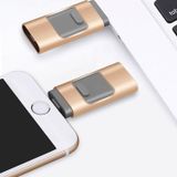  256GB loại-C + 8 pin + USB 3.0 3 trong 1 Ổ đĩa flash USB kim loại OTG (Bạc) 