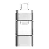  256GB loại-C + 8 pin + USB 3.0 3 trong 1 Ổ đĩa flash USB kim loại OTG (Bạc) 