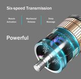  Súng massage mini 6 tốc độ BG-128 với 6 đầu massage, phích cắm CN (màu đỏ) 