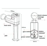  Booster T Súng Massage thư giãn cơ bắp sâu, EU Cắm 2500mAh với 6 đầu massage (Xám) 