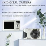  Máy ảnh kỹ thuật số retro camera Aturos C8 4K Màn hình LCD 2,7 inch, Màu trắng, ver nâng cấp 48W 