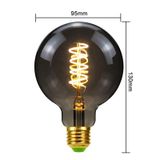  G95 mạ điện khói xám ánh sáng led bóng đèn retro 