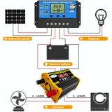  Biến tần máy phát điện năng lượng mặt trời gia đình Saga thế hệ 2 + Bộ điều khiển 30A + Bảng điều khiển năng lượng mặt trời 18W 12V, Thông số kỹ thuật: Màu vàng 12V đến 220V 