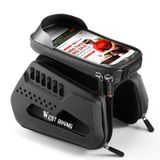  Xe đạp xe đạp phía tây TPU vỏ cứng phía trước Túi điện thoại di động song phương (màu đen) 