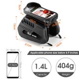  Xe đạp xe đạp phía tây TPU vỏ cứng phía trước Túi điện thoại di động song phương (màu đen) 