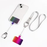  2 PCS Universal Phone Lanyard Rainbow Gasket Patch Back Stick (Bạc kim loại D Khóa) 