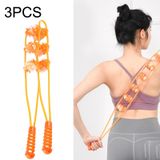  3PCS Nhựa lưng Kéo Vai Thắt lưng Quay lại Máy mát xa bằng tay Con lăn, Kiểu dáng: Ba bánh xe (Màu vàng) 