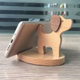  Giá đỡ điện thoại di động bằng gỗ Beech Giá đỡ điện thoại di động lười biếng, Phong cách: Con chó con 