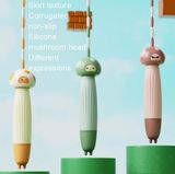  T004 Phim hoạt hình Dây trượt học sinh có thể điều chỉnh silicone, Kiểu dáng: Dây PVC (Màu nâu) 