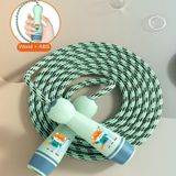  Tay cầm bằng gỗ Dây nhảy có thể điều chỉnh cho trẻ em Cáo xanh (Dây bông) 