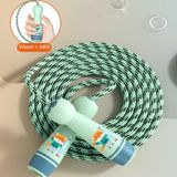  Tay cầm bằng gỗ Dây nhảy có thể điều chỉnh cho trẻ em Sư tử màu cam (Dây bông) 