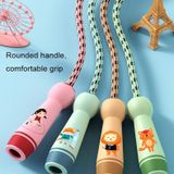  Tay cầm bằng gỗ Dây nhảy có thể điều chỉnh cho trẻ em Sư tử màu cam (Dây bông) 