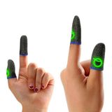  3 cặp ngón tay chơi game Đầu ngón tay phát sáng thoáng khí, Màu sắc: Sợi carbon xanh 