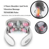  H88 Máy mát xa bốn đầu và vai Rung Máy nén nóng Dụng cụ vật lý trị liệu (Trắng) 