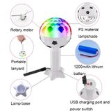 6LEDs Điều khiển bằng giọng nói Cắm trại Giải trí USB Magic Ball Ánh sáng khí quyển đầy màu sắc (Đen trắng) 