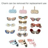  Hộp đựng kính râm PU kỳ quặc dễ thương Túi đựng kính di động có khóa treo, Màu sắc: Hoa trái tim Hồng 