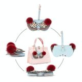  Hộp đựng kính râm PU kỳ quặc dễ thương Túi đựng kính di động có khóa treo, Màu sắc: Xanh bóng chồn 