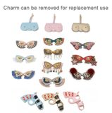  Hộp đựng kính râm PU kỳ quặc dễ thương Túi đựng kính di động có khóa treo, Màu sắc: Vòng hoa bướm Hồng 