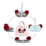  Hộp đựng kính râm PU kỳ quặc dễ thương Túi đựng kính di động có khóa treo, Màu sắc: Vòng hoa tuần tự Hồng 