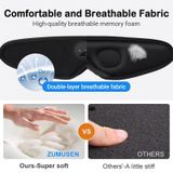  White Noise Bluetooth 5.2 Mặt nạ mắt 3D Âm nhạc không dây Tai nghe ngủ có chức năng hẹn giờ (Màu đen) 