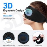  White Noise Bluetooth 5.2 Mặt nạ mắt 3D Âm nhạc không dây Tai nghe ngủ có chức năng hẹn giờ (Màu đen) 