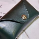  E5521 Hộp đựng kính bằng da mềm PU phong cách cổ điển đơn giản, Màu sắc: Xanh lục 