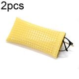  D8649-240 2 cái Túi đựng kính chống nước di động bằng da PU Bullet, Màu sắc: Vàng 