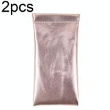  D8649-240 2 cái Túi đựng kính chống nước di động bằng da PU Bullet, Màu sắc: Vàng hồng chéo 