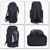  90L + 10L Túi đi bộ đường dài bằng nylon chống nước công suất lớn ngoài trời đa chức năng (Màu đen) 