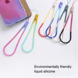  5 cái Silicone Điện thoại di động Dây buộc Màu nước Dệt hoa văn Quạt U Đĩa Dây đeo (Mùa xuân Sakura) 