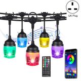  12 đèn 11,2m Âm nhạc ảo ảnh Điều khiển âm thanh Bluetooth Chuỗi ánh sáng Chuỗi bóng đèn RGB Phích cắm Vương quốc Anh 