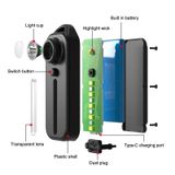  Đèn hậu xe đạp Type-C Đèn cảnh báo ngoài trời có thể sạc lại có kẹp bút (Hộp sắt đen W677) 