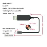  2 chiếc DC 5V đến 9V Cáp tăng cường USB Dây nguồn giám sát nguồn điện thoại di động 