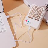  820 Máy tính để bàn mini Quạt sạc USB Quạt cầm tay Ký túc xá di động Quạt nhỏ hình vuông (Trắng sữa) 