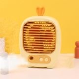  1315 Spray Humidification Hydrating Cartoon Fan Quạt sạc USB Quạt máy tính để bàn (Bunny Yellow) 