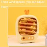  1315 Spray Humidification Hydrating Cartoon Fan Quạt sạc USB Quạt máy tính để bàn (Bunny Yellow) 