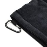  Tấm lót lông cừu sợi nhỏ Khăn lau bóng GOLF có móc Carabiner (Đen) 