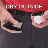  Tấm lót lông cừu sợi nhỏ Khăn lau bóng GOLF có móc Carabiner (Đen) 