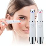  Bút massage làm nóng rung mắt Loại bỏ nếp nhăn mắt và nhập dụng cụ làm đẹp mát xa (Trắng) 