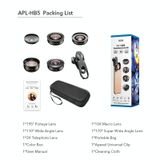  APEXEL APL-HB5 Ống kính điện thoại di động bên ngoài Macro Fisheye HD 5 trong 1 góc rộng (Bộ) 
