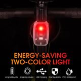  WEST BIKING Xe đạp mini Đèn đuôi hai màu Đèn cảnh báo đi đêm (Đen) 