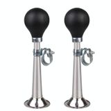  2 cái 7 inch Mạ kim loại Xe đạp Phụ kiện xe đạp Air Horn, Màu: Bạc 