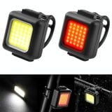  Hạt đèn COB Đèn xe đạp leo núi mini có thể sạc lại USB Đèn xe đạp đường trường MTB chống nước, Màu sắc: Đèn pha trắng + Đèn hậu đỏ 