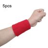  10 cái 8x8cm Phụ nữ Đàn ông Màu trơn Cotton Sport Sweatband Brace Wraps Guards (Màu đỏ) 