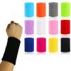  10 cái 8x8cm Phụ nữ Đàn ông Màu trơn Cotton Sport Sweatband Brace Wraps Guards (Màu đỏ) 